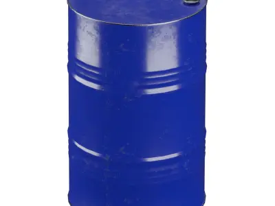 220 Liter Steel Barrel Low-poly 3D model