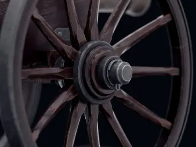 Old realistic cannon Low-poly 3D model