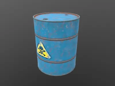 iron barrel Low-poly 3D model