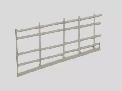 Industrial Factory Safety Railing Section for 3D print 3D model