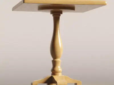 Cafe Bistro Wooden Table Free 3D model