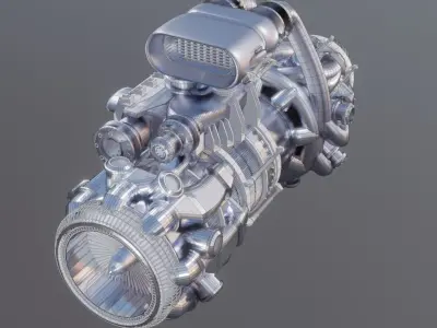 Air Mincer Turbojet Engine 3D model