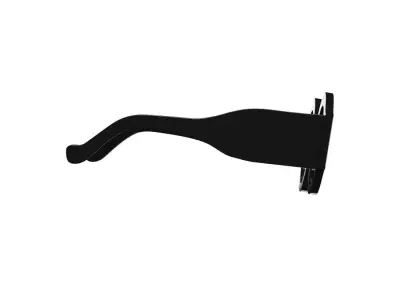 Matt Black Round Sunglasses 3D model