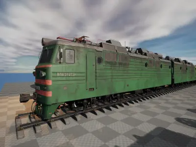 Soviet Electric Locomotive for UE4 Low-poly 3D model