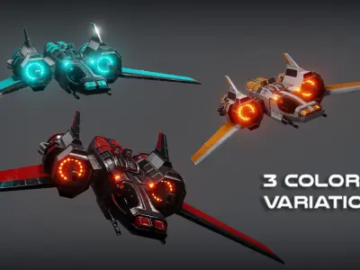 spaceship Free low-poly 3D model Low-poly