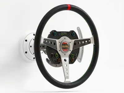 Momo Steering wheel 3D model Textured