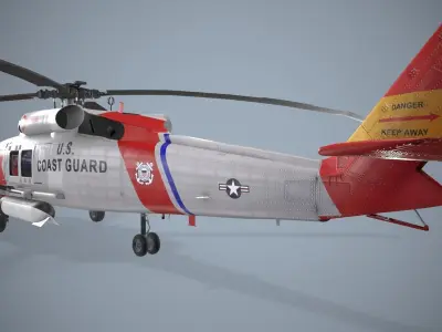  Sikorsky MH-60J Jay Hawk Basic Animation Low-poly 3D model