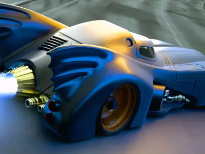 Phatmobile - Rigged Car Model Free 3D model