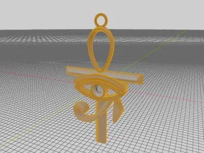Ankh with Eye of Horus Pendant 3D print model