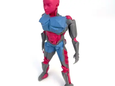 Sci-Fi Cyborg Figure STL 3d Print File Royalty Free 3D print model