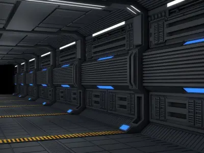 Sci Fi Corridor Free 3D model buy