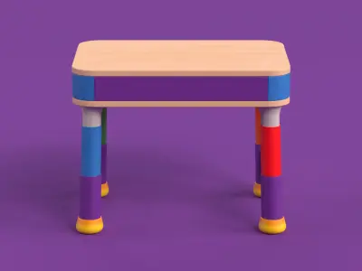 Table 15 Study Table for Kids with Storage Low-poly 3D model