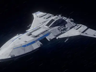 High-Detail Sci-Fi Starfighter 3D model