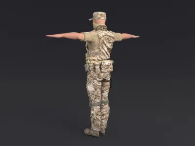 Soldier Rigged Low-poly 3D model purchase