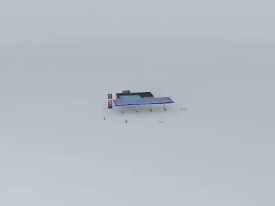 Fuel &amp; Retail station 'Dzelzavas ", Latvia, Riga... Free 3D model