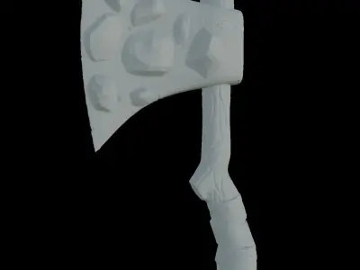 Axe weapon with crystals high-poly Free 3D model