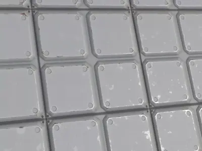 White Sci-Fi Padded Metal Plate PBR Seamless Texture