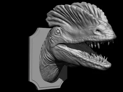 Dilophosaur Head 3D print model