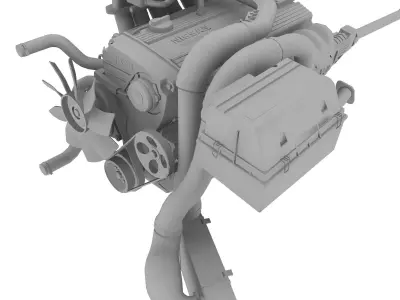 Nissan RB20DET engine Low-poly 3D model