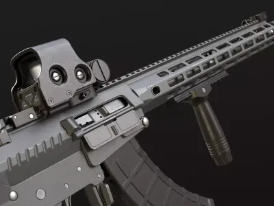 Assault Rifle 762x39 Low-poly 3D model