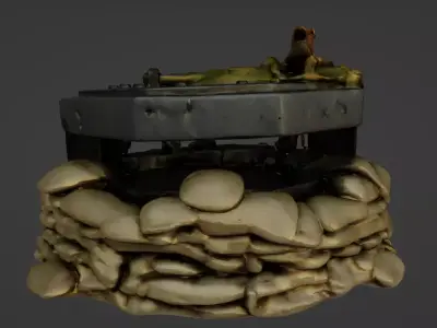Cinematic Forest Bunker Low-poly 3D model