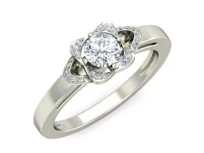 Solitaire Engagement Art Deco Ring 3D print model 31