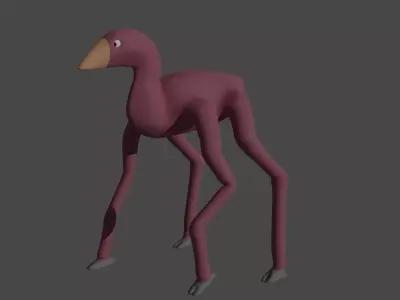 Alien Bird Base mesh Low-poly 3D model