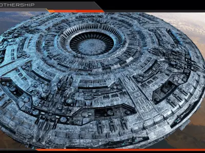UFO MotherShip Low-poly 3D model
