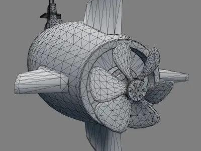 Submarine Free low-poly 3D model by kaisen3d