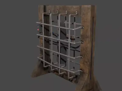 old handmade fan Free low-poly 3D model