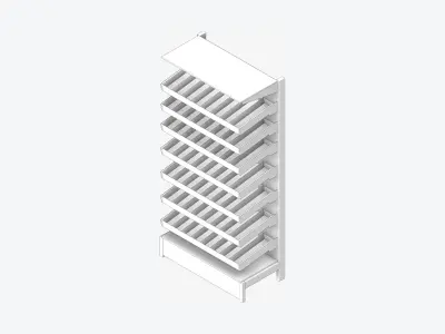 Shelving - Pharmacy - Integral - Single Sided Low-poly 3D model