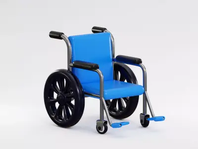 Cartoon Wheelchair Low-poly 3D model