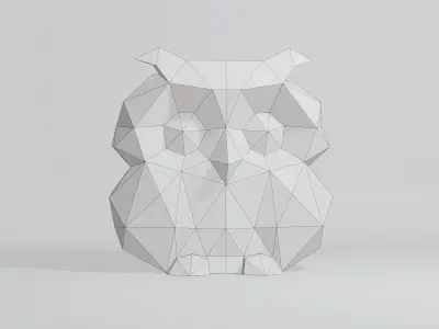 Polygonal Lucky Owl Low-poly 3D model