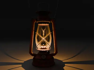 Oil Lamp Low-poly 3D model