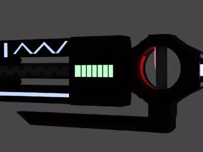 low-poly cyber gun Free low-poly 3D model