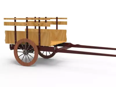 Bull Cart Free 3D model