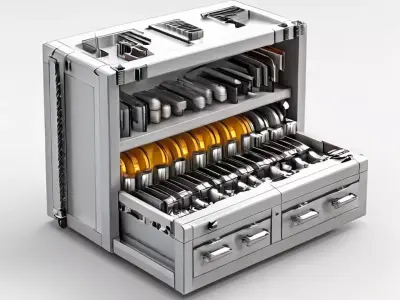 SciFi Storage Container with Drawers Low-poly 3D model