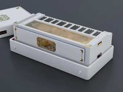 Harmonium indian musical instrument Low-poly 3D model