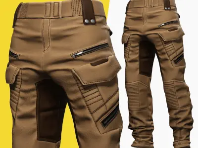 Realistic Pants 1 for Men Rigged Low-poly 3D model