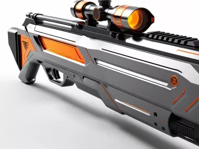 Futuristic SciFi Sniper Rifle 3D model