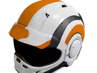 Futuristic SciFi Pilot Helmet Low-poly 3D model purchase