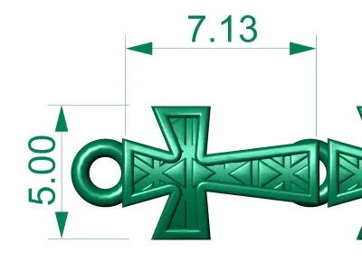 5 Size  Top Selling Antique Jesus Cross 3D 3D Model Pack