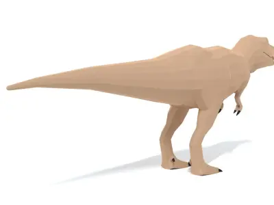 Low Poly Cartoon Tyrannosaurus T-Rex Dinosaur  Low-poly 3D model