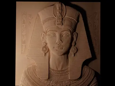 Pharoah Sandcasting Bas High Relief CNC 3D print model