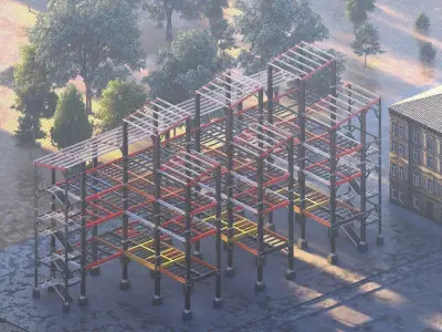 Steel Structural Building 3D model