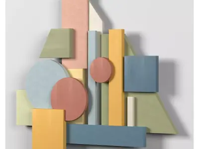 Wall Colored shapes Decoration - 90x50 - Collection - Part 9 3D model