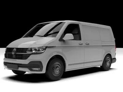 Volkswagen Transporter T6 Realistic with Customizable Components 3D model