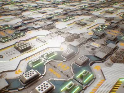 PBR Sci-Fi Industrial Texture 36 Low-poly 3D model