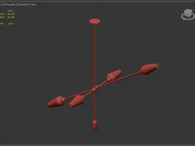 Arrow Brass Chandelier 3D model