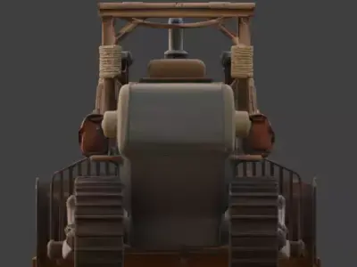 Post-Apocalyptic Desert Bulldozer model Low-poly 3D model